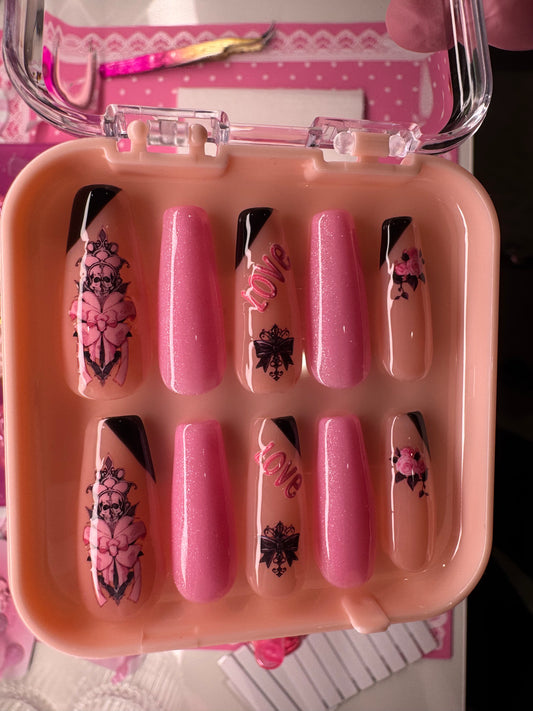 Pink and Black - Long Coffin